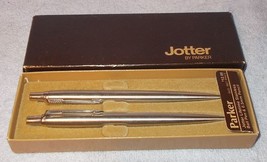 Parker Jotter Pen Ball Point Pen and 0.5 mm Pencil Boxed Set Stainless L... - $49.95