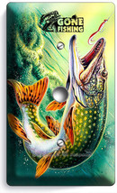 Gone Fishing Pike Lure Lake Light Dimmer Cable Wall Plates Room Home Cabin Decor - £8.91 GBP