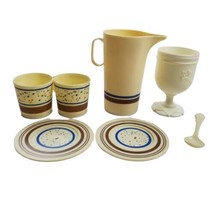 5-pc Chilton Aluminum Specialty USA Plastic Plates Cups Pitcher Stripes + extras - £8.24 GBP