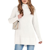 Sweater For Women Oversized Turtleneck Pullover 2023 Fall Casual Loose Fit Ribbe - £59.43 GBP