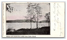 Fourth Lake From Cedar Island Adirondack Mountains NY H D Ross UDB Postcard U14 - £8.03 GBP