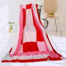Onitiva - [Noble Rose] Soft Coral Fleece Patchwork Throw Blanket (59 by ... - $49.49