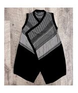 Banana Republic Womens XS/S Black White Geometric Knit Asymmetrical Drap... - $44.54