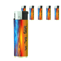 Elephant Art D33 Lighters Set of 5 Electronic Refillable Butane  - £12.65 GBP