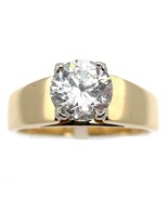 Cubic Zirconia Solitaire Engagement Ring REAL Solid 14 K Gold 7.1 g Size... - £566.26 GBP
