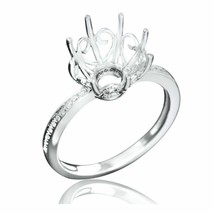 0.24Ct Moissanit 10-11MM Solitaire Semi Halterung Verlobungsring Sterlingsilber - $134.98