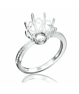 0.24Ct Moissanit 10-11MM Solitaire Semi Halterung Verlobungsring Sterlin... - $134.98