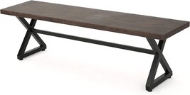 Christopher Knight Home Rolando Outdoor Aluminum Dining Bench, Brown / B... - $259.99