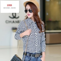 2019 Fashion Plaid Shirt Female College style Long Sleeve Flannel Shirts  - £23.73 GBP