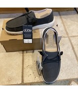 Hey Dude Wendy Chambray Off Black Shoes Lace Up Loafers Women Size 7  - $67.35 CAD