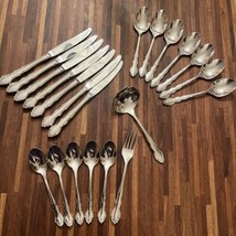 Oneida USA Dover Stainless Flatware Lot Glossy 21 Pieces Mixed Lot - $56.17