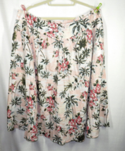 Torrid Plus Sz 22 Floral Tropical Hawaiian Print Cotton Blend Midi Skirt,Pockets - $39.99