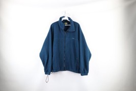 Vintage 90s Cabelas Mens Size XL Faded Spell Out Full Zip Fleece Jacket Blue - £35.57 GBP