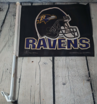 Vtg 1999 Baltimore Ravens NFL Thick Car Auto Flag Fan Rico Industries Tag Expres - £10.86 GBP