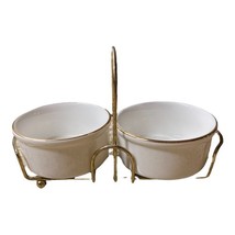 Vintage 3 Piece Set Royal Vale White w/Gold Edge Relish Marmalade Rameki... - $41.29