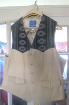Pendleton Vest High Grade Western Wear Sz L Vintage Black Gray South Native Wool - £74.33 GBP