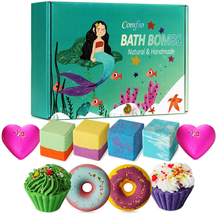 Bath Bombs for Kids 10Pcs, Bath Bomb Gift Set, Girls Bubble Bath Natural Bathbom - £25.19 GBP