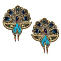 Peacock Designer Embroidery Neck sew on Decorative Applique Patches for ... - £11.61 GBP
