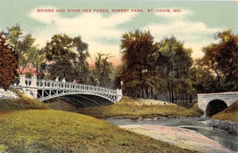 St Louis Missouri Forest Park Bridge &amp; River Des Peres S H Knox Postcard c1910s - £6.79 GBP