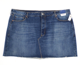 NEW Old Navy Denim Skirt Plus 28 High Rise Secret-Smooth Pockets Button-... - £9.91 GBP