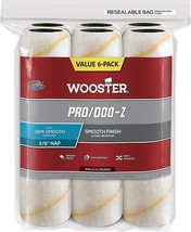 Wooster Brush RR727-9 Pro/Doo-Z Nap Rollers, 3/8-Inch, 6-Pack, White... - £21.09 GBP