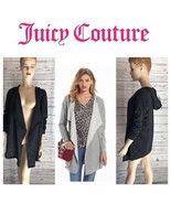 Juicy Couture black silver fleck terry hoodie flutter jacket Women’s Size M - $724.07 MXN