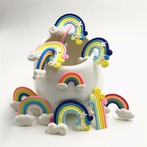 Polymar Clay Rainbow Cake Toppers Set Of 5 1-1/2&quot; - 2-1/2&quot; - $3.99