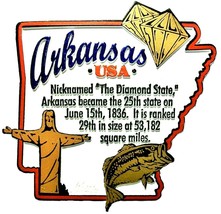 Arkansas The Diamond State Outline Montage Fridge Magnet - $5.99