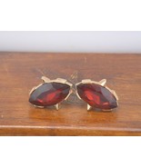 Pre-Owned Men’s Large Red Jeweled Gold Tone Cuff Links - $20.15 CAD