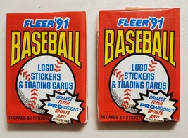 1991 Fleer Baseball Cards Lot of 2 (Two) Sealed Unopened Wax Packs-*** - £10.39 GBP
