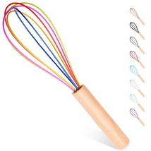 Silicone Whisk, Silicone Whisks With Wooden Handle, Whisks For Cooking, ... - £14.15 GBP