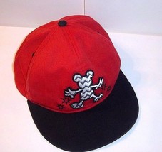 Snapback Hat Disney Parks Mickey Mouse Zig Zag Red Black Silver 1928 Collection - £16.46 GBP