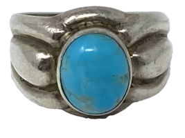 Southwestern Turquoise and Sterling Silver Ring from QVC, Size 7 - £30.36 GBP