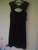 Nwt Rm Richards Black Lace Pleated Cut Back Sheath Dress 14 $102 - £33.09 GBP
