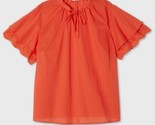 Ava &amp; Viv™ ~ Size 4XL ~ Short Sleeve w/Eyelet Trim ~ Cotton ~ Red Pullov... - $26.18