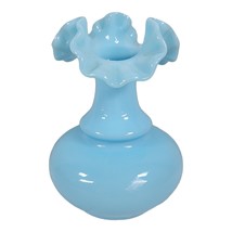 Vintage French Blue Opaline Vase Decorative Home Handmade Collectable Decor Old - £112.34 GBP