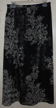 Excellent Womens Emma James Lined Black With White Floral Print Skirt Size 8 - £19.82 GBP