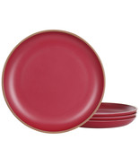 Gibson Home Rockabye 4 Piece Melamine Dinner Plate Set in Dark Pink - $36.95