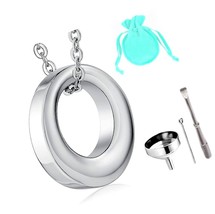 Cremation Urn Necklace for Ashes Circle Ring One - $40.52