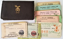 1940 vintage LU LU TEMPLE shriner LEATHER WALLET CARDS prospect park pa ... - £71.18 GBP