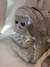 Betsey Johnson Glitter Silver robot Mini Backpack Purse NWT glitter encr... - $29.40