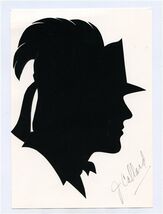 Male Silhouette in Plumed Hat on 7" x 5" Backer Board - $21.78