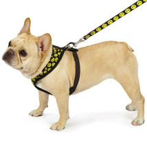 SMILEY FACE Dog Harness &amp; Leads Sets Cute Yellow and Black Happy Dogs Wa... - $20.29+