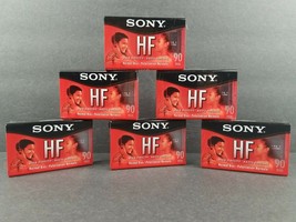 6 Sony HF Cassette Tapes High Fidelity 90 Min Normal Bias Audio Recording NEW - £15.76 GBP