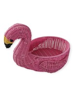 Flamingo Shaped Wicker Serving Basket Resin Planter Decor - $46.69 CAD