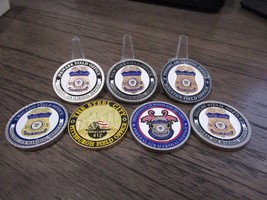 Lot of 7 Federal Air Marshal Service FAM FAMs Field Offices Challenge Coins - £145.03 GBP