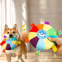 Funny Rainbow Dog Plush Flying Saucer Toys Outdoor Interactive Training ... - $8.26