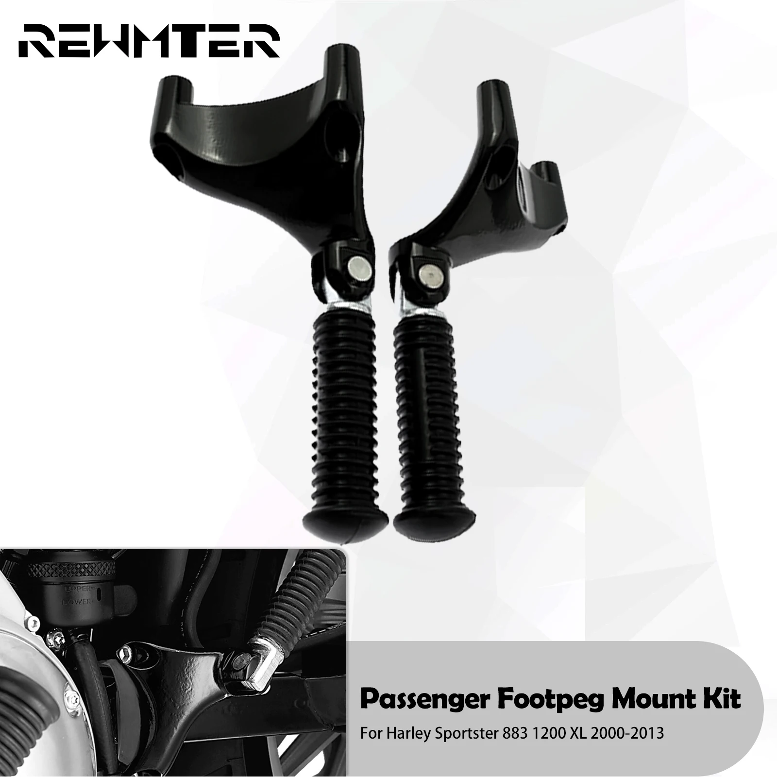 Motorcycle Rear Passenger Footpeg Mount Kit Foot Pegs Footrest Pedal For... - $52.89