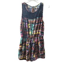 Multicolor Patterned Sleeveless Romper Size Large - £19.41 GBP