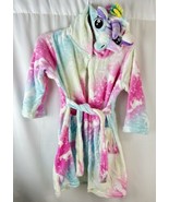 Soft Unicorn Hooded Robe Soft Fleece Hooded Sz Youth 6-7 Bath Robe Snuggie - $21.78 CAD